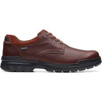 Clarks Men's Rockie Walk GORE-TEX Dark Tan Leather Derby Shoes in Brown | Size: 10-Standard Fit