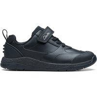 Steggy Stride Leather Trainers Riptape School Shoes Wide Fit