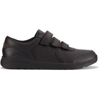 Clarks Daze Step 2 Youth Black Leather Riptape, School Shoes | Size: 7-Narrow Fit