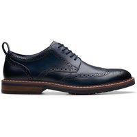 Aldwin Limit Brogue Leather Brogues Lace Up Blue Standard Fit