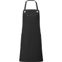 Premier Barley Contrast Stitching Full Apron in Black