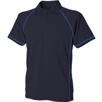 & Piped Performance Sports Polo Shirt Dark