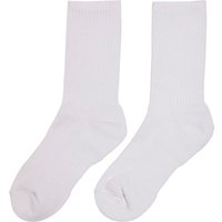 Build Your Brand Men's Crew Socks in White | Size: 12-14