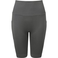 TriDri Women's Ribbed Seamless 3D Cycling Shorts in Charcoal | Size: Medium