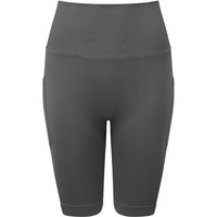 TriDri Women's Ribbed Seamless 3D Cycling Shorts in Charcoal | Size: XS