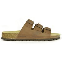 Sanosan Men's Lisbon Leather Sandals in Brown | Size: 8