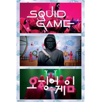 Squid Game Collage Poster in Light Pink