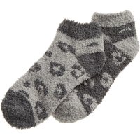 Forever Dreaming Women's Animal Ankle Socks Pack of 2 in Grey | Size: 4-8