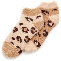 Forever Dreaming Women's Animal Ankle Socks Pack of 2 in Beige | Size: 4-8