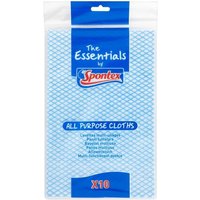 Spontex Essentials Cleaning Cloths (Pack of 10) in Blue