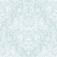 World of Wallpaper Harlen Woodland Damask Wallpaper in Duck Egg Blue