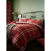 Catherine Lansfield Kelso Tartan Duvet Cover Set in Dark Red | Size: Double