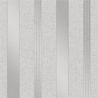 Fine Décor Quartz Stripe Textured Wallpaper in Silver
