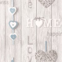 Fine Décor Love Your Home Wallpaper in Mid Blue