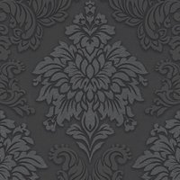 AS Creation Lizzy London Baroque Textured Wallpaper in Charcoal