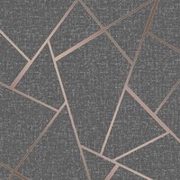 Fine Décor Quartz Fractal Textured Wallpaper in Dark Grey