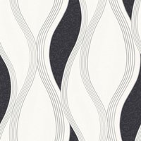 Direct Wallpapers Wave Textured Wallpaper in Black