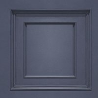 Belgravia Amara Wood Panel Vinyl Textured Wallpaper in Dark Blue
