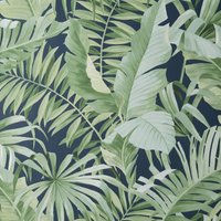Fine Décor Maui Leaf Wallpaper in Navy