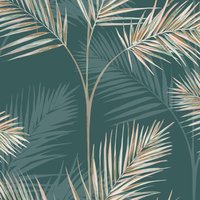 Fine Décor South Beach Palm Leaf Wallpaper in Green