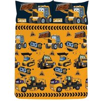 JCB Dig It Duvet Cover Set in Yellow | Size: Single