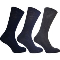 Simply Essentials Men's Big Foot Memory Cushioned Socks (Pack Of 3) in Baby Blue | Size: 11-14
