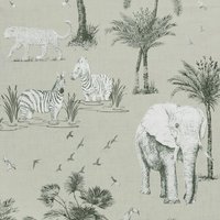 Arthouse Lagoon Safari Metallic Wallpaper in Grey