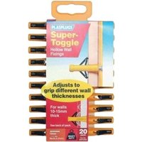 PLASPLUGS Super Toggle Hollow Wall Anchor (Pack of 20) in Yellow
