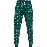 SF Men's Snowflake Lounge Pants in Bottle Green | Size: XS