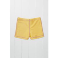 Grass & Air Ribbed Kids Shortie Swim Shorts in Mustard | Size: 4-5 Years