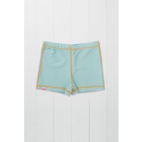Grass & Air Ribbed Kids Shortie Swim Shorts in Duck Egg Blue | Size: 1-2 Years