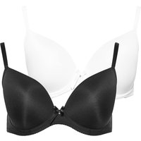 Yours Women's Plunge Microfibre Bras in Black | Size: 46E