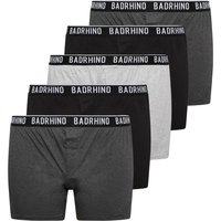 BadRhino Men's 5 Pack Loose Fit Boxers in Grey | Size: 7-8XL