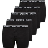 BadRhino Men's 5 Pack Button Up Loose Fit Boxers in Black | Size: 1XL