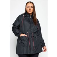 Yours Women's Lightweight Parka Jacket in Mid Navy | Size: 22-24