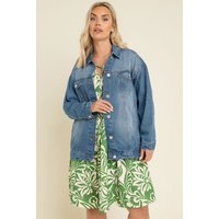 Washed Oversized Denim Jacket Mid