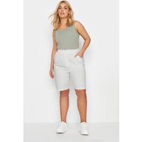 Yours Women's Cool Cotton Shorts in White | Size: 22-24