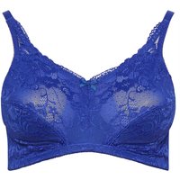 Yours Women's Lace Detail Bra in Blue | Size: 44D