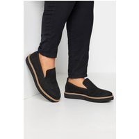 Yours Women's Wide & Extra Wide Fit Loafers in Black | Size: 7EEE