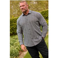 BadRhino Men's Floral Print Long Sleeve Shirt in Black | Size: 19 inches