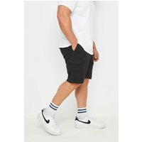 BadRhino Men's Elasticated Waist Cargo Shorts in Black | Size: 4XL