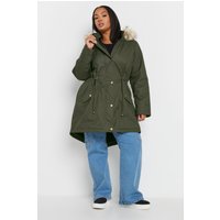 Faux Fur Trim Parka Coat
