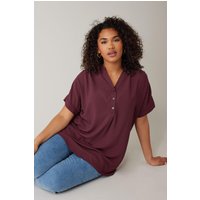 Evans Women's Woven Check Blouse in Purple | Size: 16