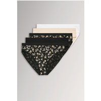 Yours Women's 5 Pack Paisley Print Briefs in Brown | Size: 34-36