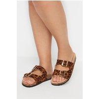 Yours Women's Extra Wide Fit Moulded Footbed Sandals in Brown | Size: 5EEE