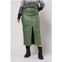 Coated Split Hem Midaxi Skirt