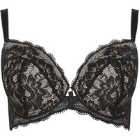 Yours Women's Padded Plunge Bra in Black | Size: 44G