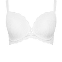Yours Women's Padded Plunge Bra in White | Size: 46D