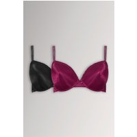 Yours Women's 2 Pack T-Shirt Bras in Red | Size: 40G