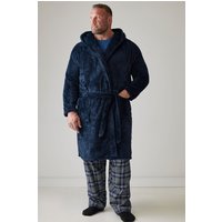 BadRhino Men's Textured Fleece Dressing Gown in Blue | Size: 7-8XL